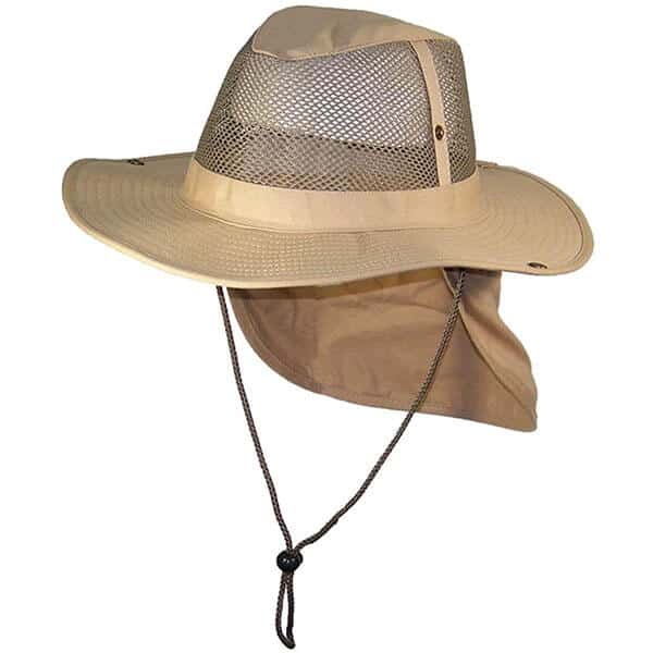 Mesh Crown Sun Hat With Neck Flap