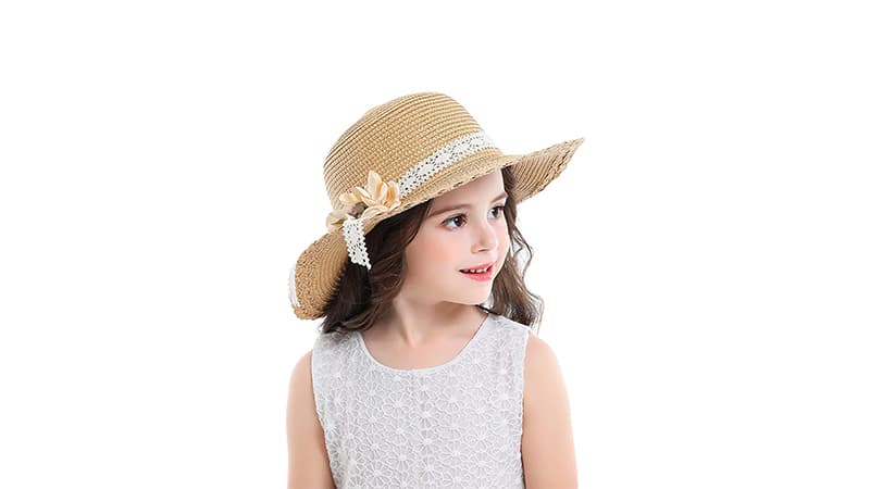 HappyERA Outdoor Children Hat Cap Girls Sun Hat Kids Summer Beach Hat with Bow Decor 