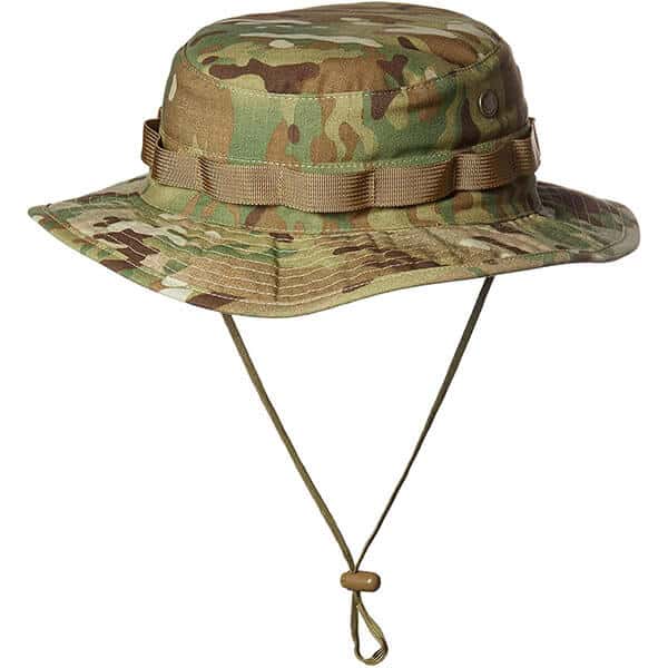 Boonie Camo cotton  Army Bucket  Hat  With Chin Strip .Be Used On Both Sides 