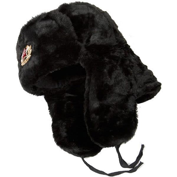 Russian army faux fur trapper hat