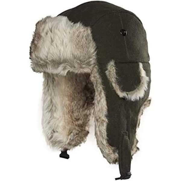 Solid heather green trapper hat for warriors