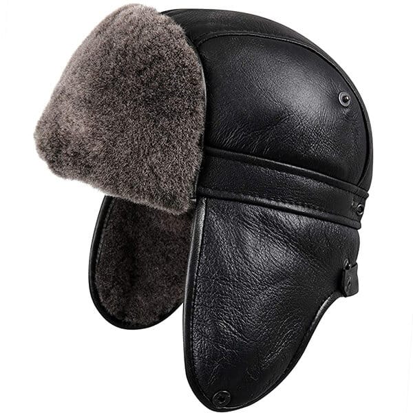 Luscious cognac 100% sheepskin trapper hat