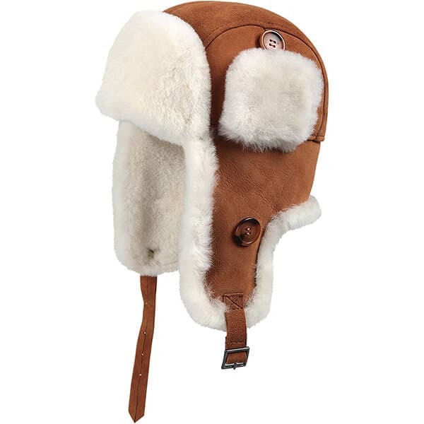 Soft, Quaint Handmade Sheepskin Leather Trapper Hat