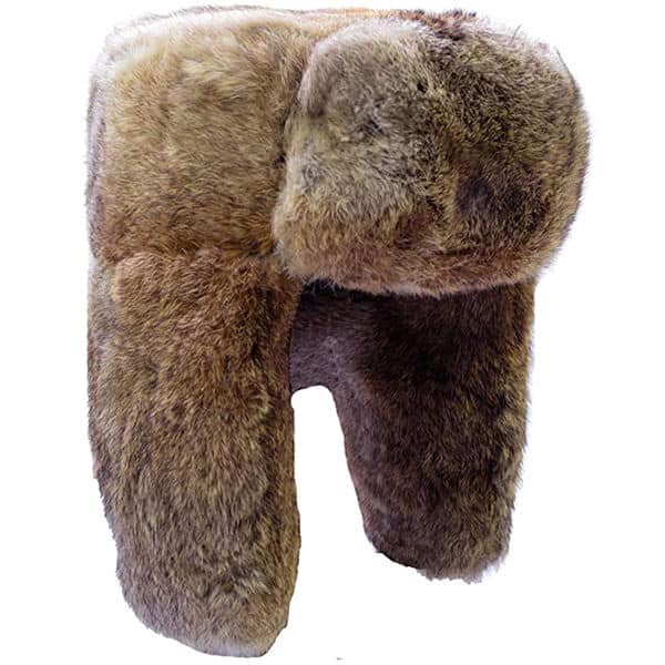 Russian style, rabbit fur trapper hat