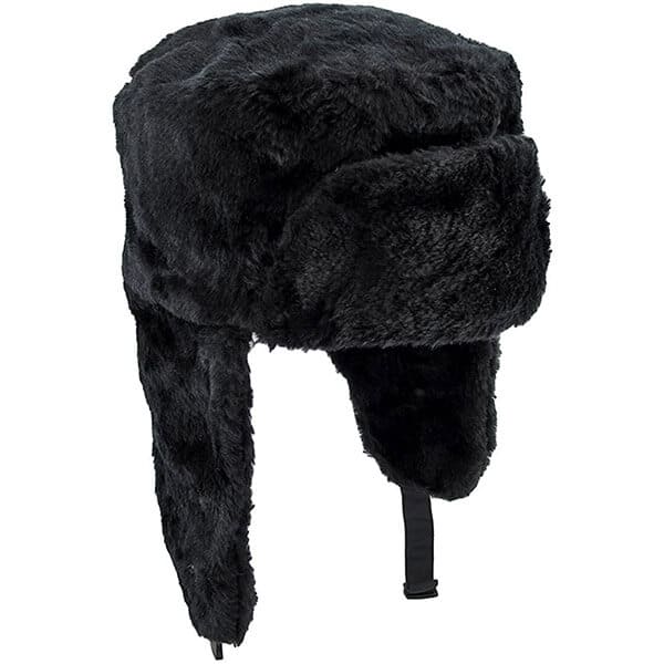Pitch black trapper hat for black fanatics