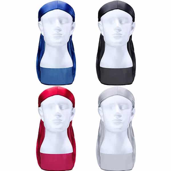 4 Pcs of Silk Durags with Caps