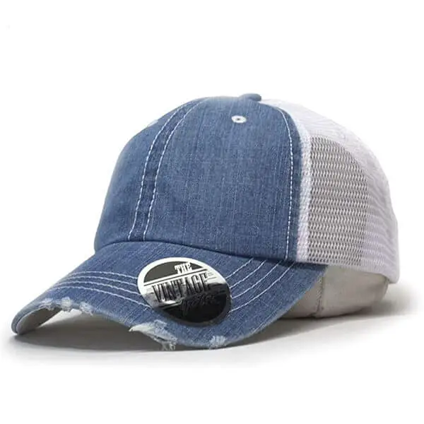 Washed Cotton Denim Trucker Hat