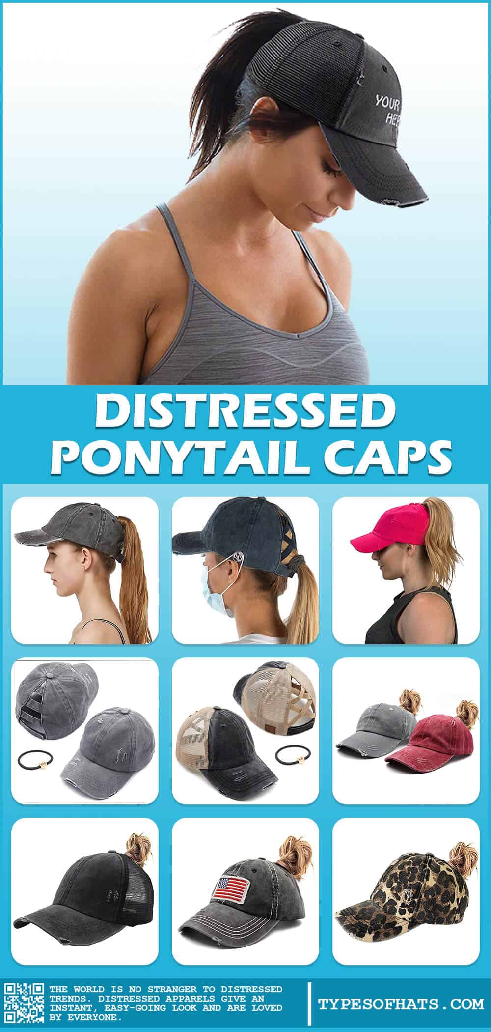 Distressed Ponytail Caps