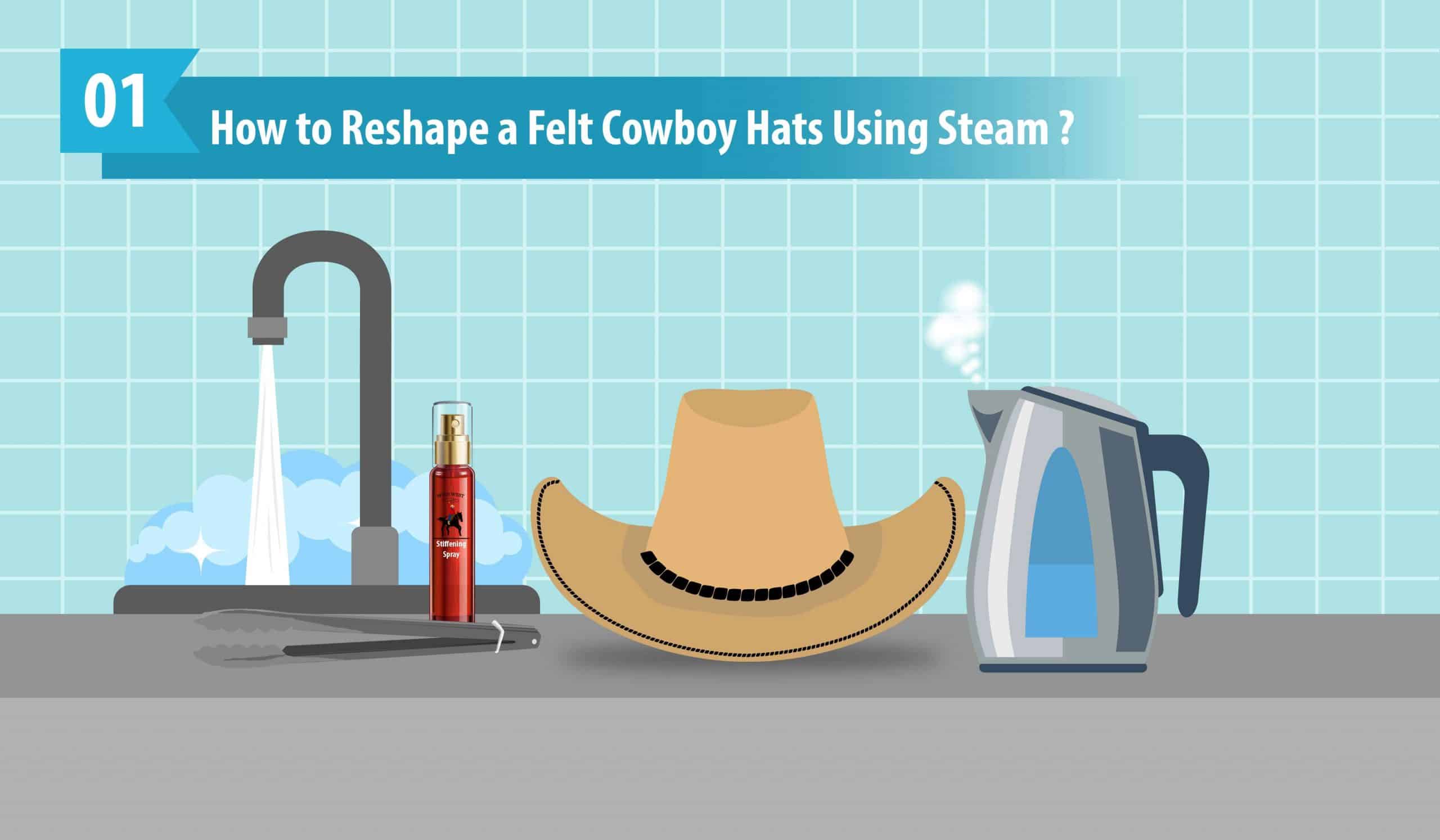 How to Reshape a Felt Cowboy Hats Using Steam