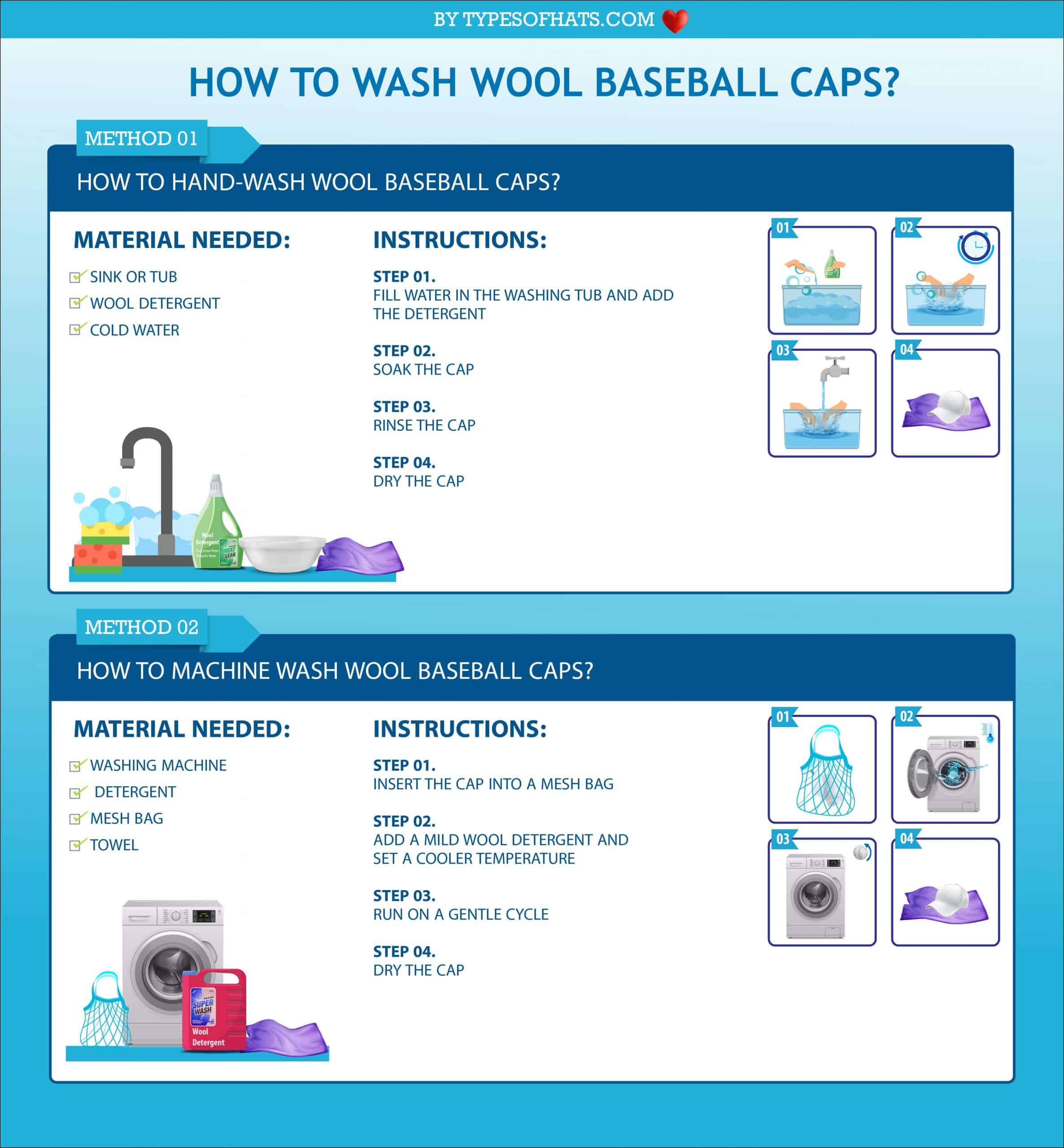 How to wash wool baseball cap