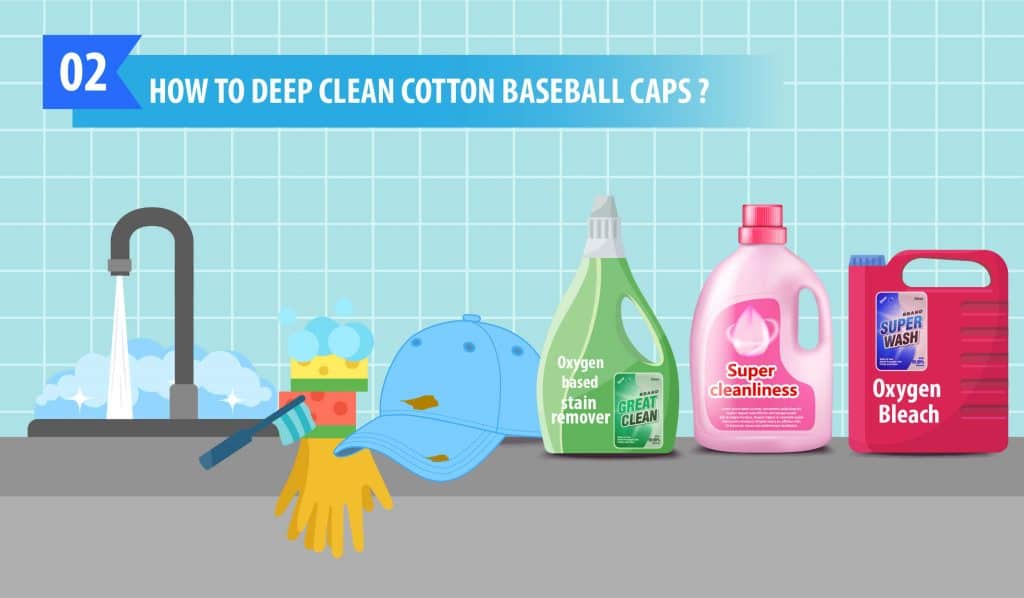 deep clean cotton baseball caps