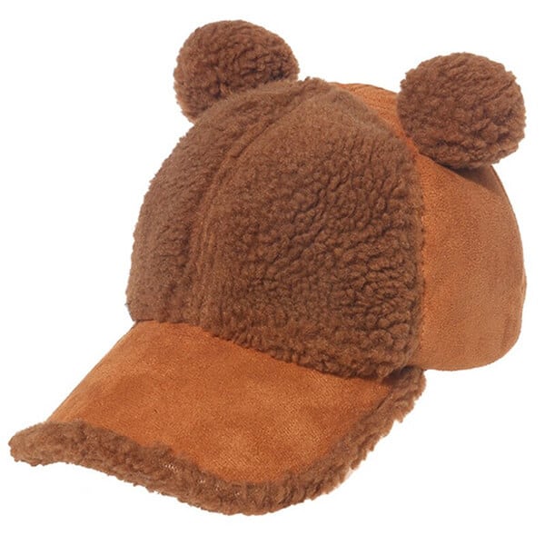 Cute Bear Ear Wool Baseball Cap