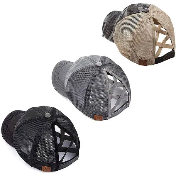 3 Pack Distressed Trucker Hats for Women