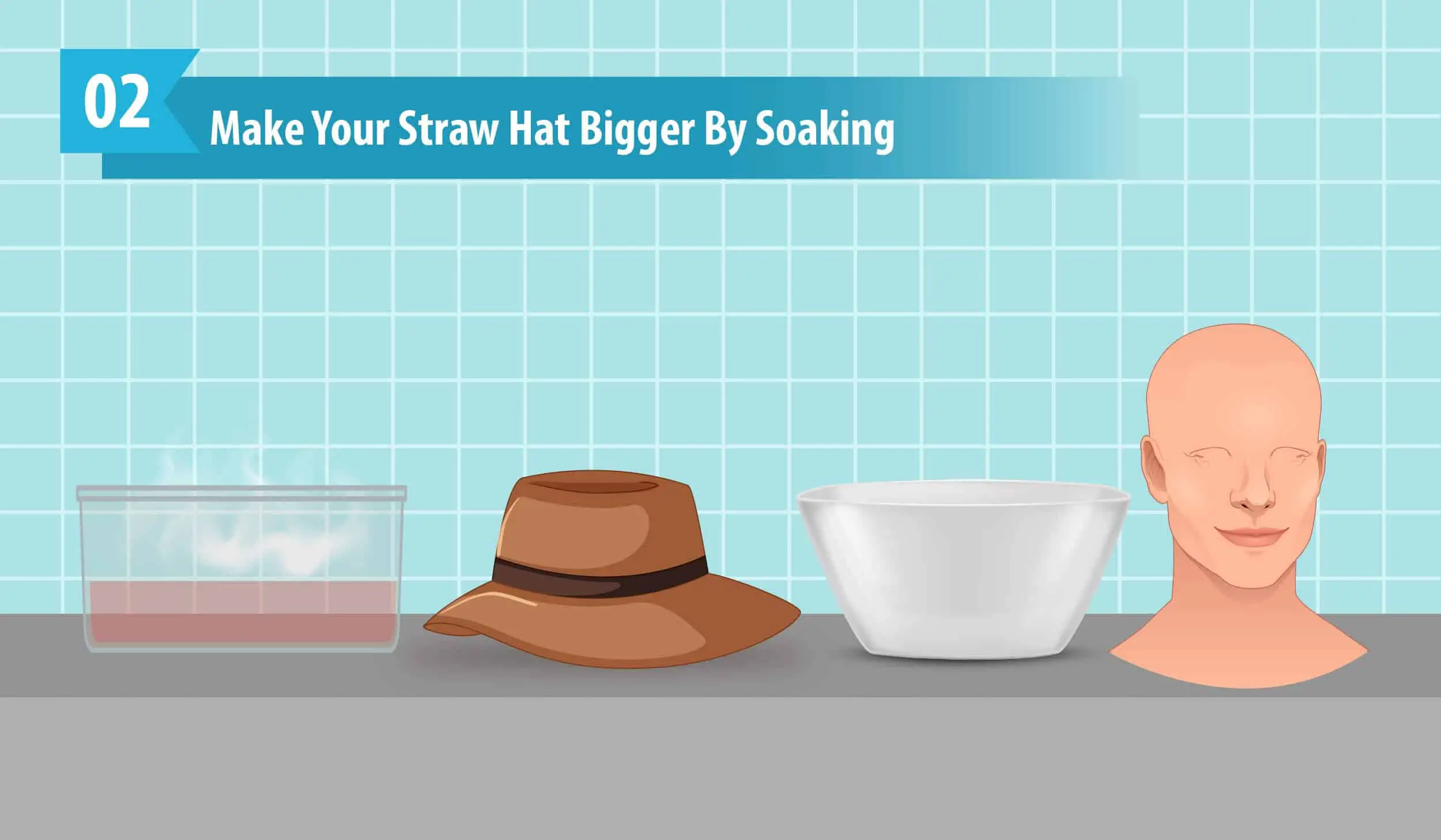 Make Your Straw Hat Bigger By Soaking
