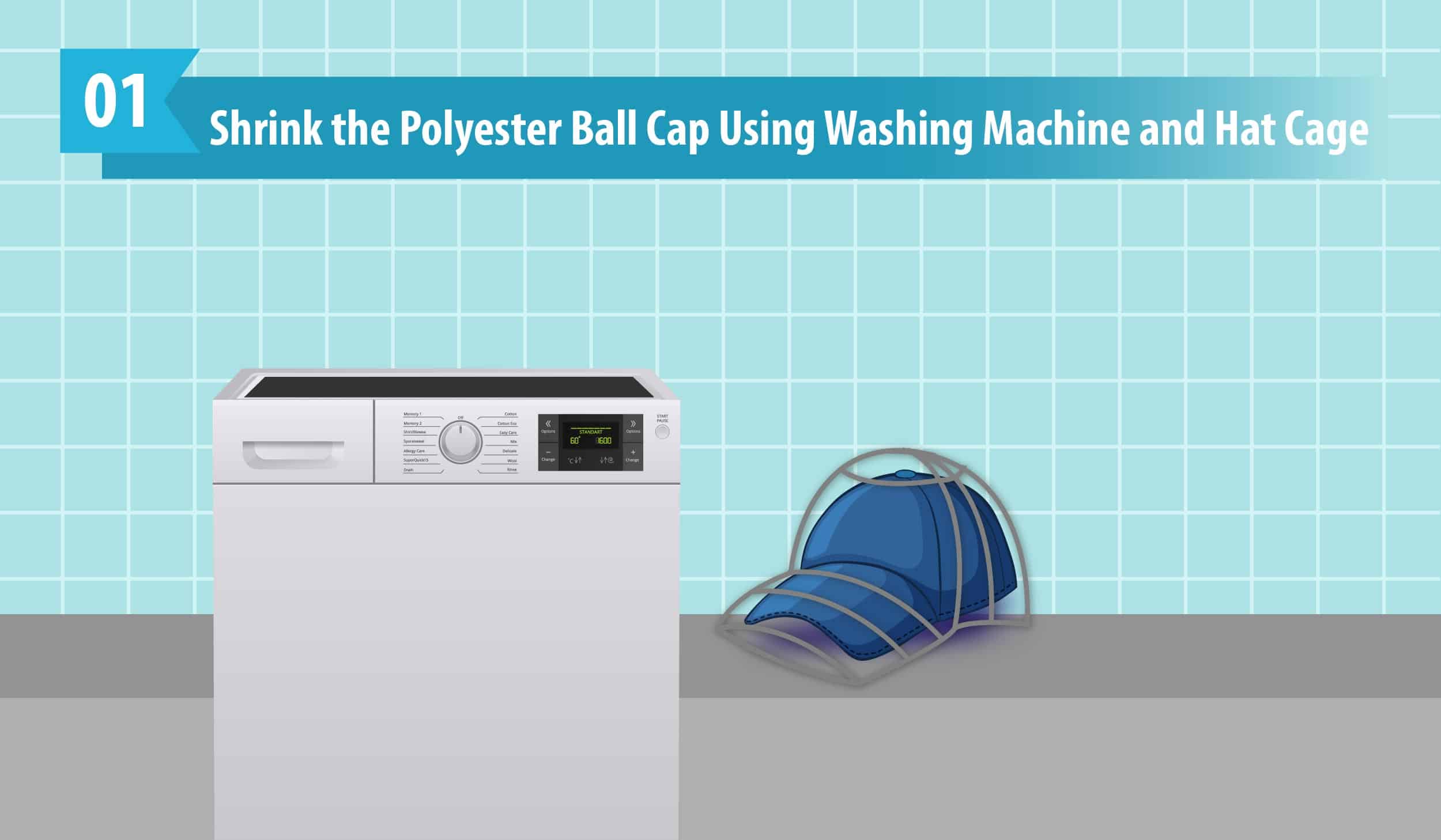Shrink the Polyester Ball Cap Using Washing Machine and Hat Cage