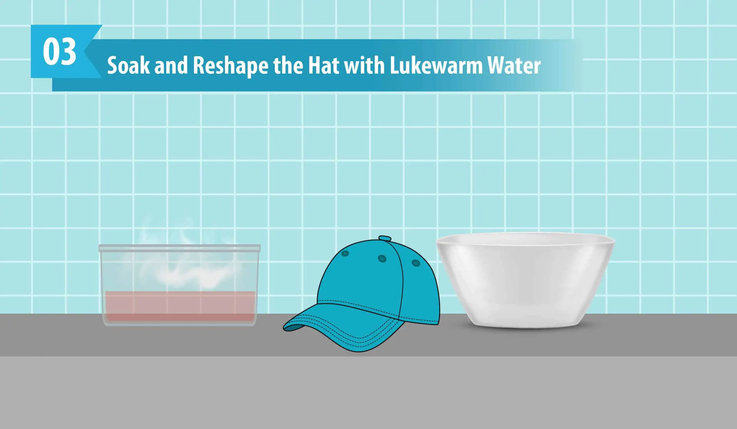 Soak and Reshape the Hat with Lukewarm Water
