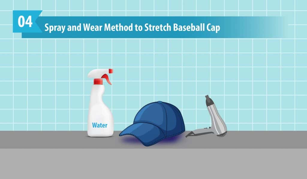 Spray and Wear Method to Stretch Baseball Cap