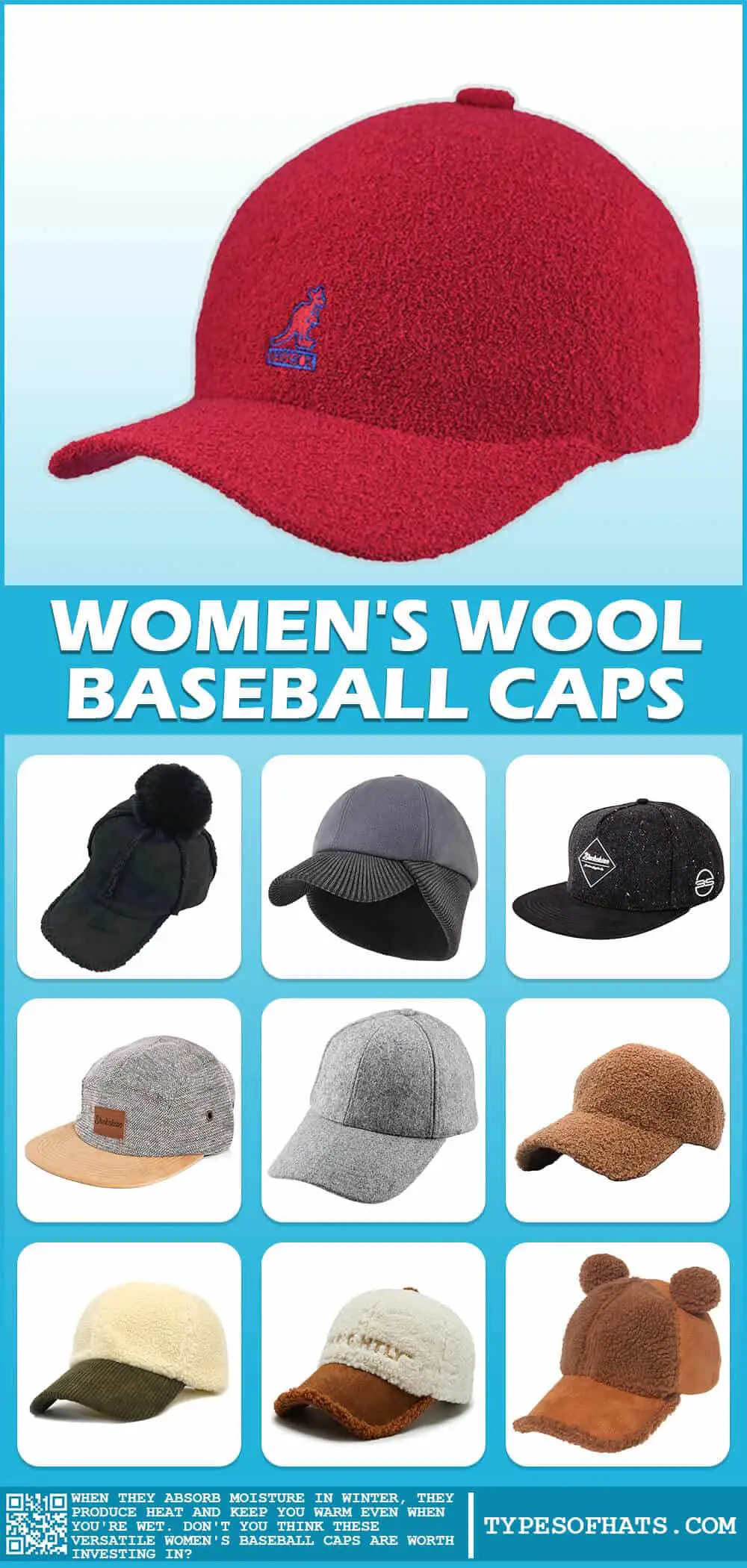 Women's Wool Baseball Caps & Hats