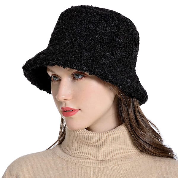 Faux Fur Wool Winter Bucket Hat