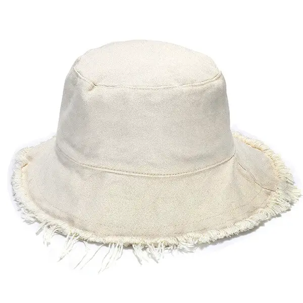 Wide brim cotton bucket hats