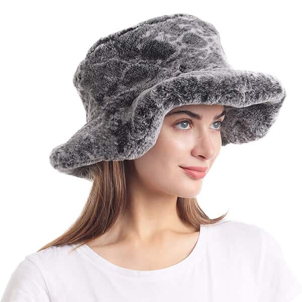 Snakeskin Print Wool Bucket Hat
