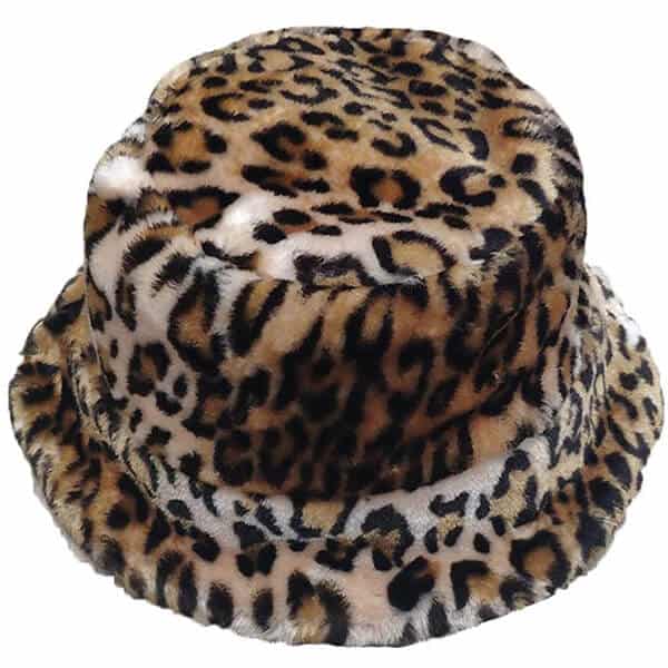 Leopard Print Wool Bucket Hat