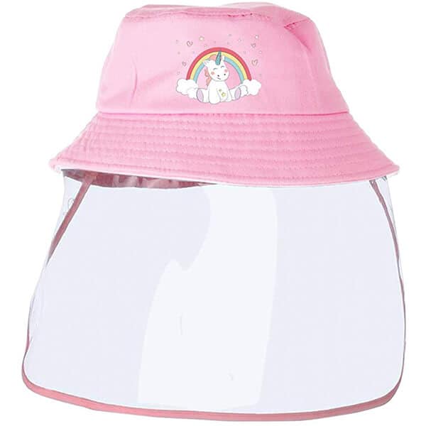 Unicorn bucket hat with removable shield