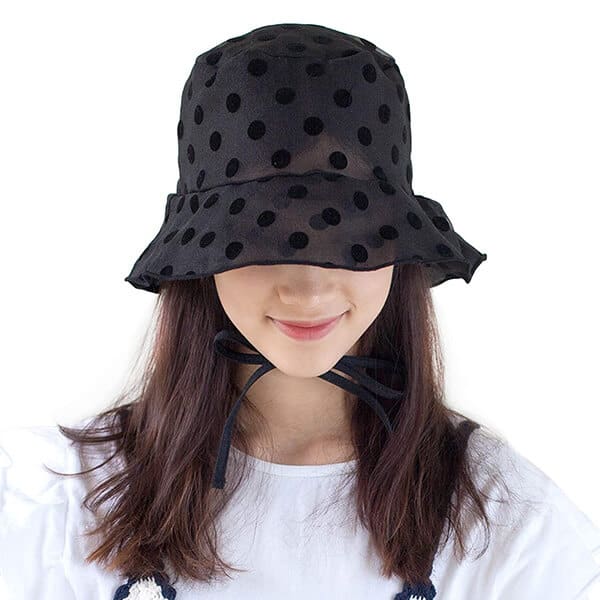 Polka dot style bucket hat
