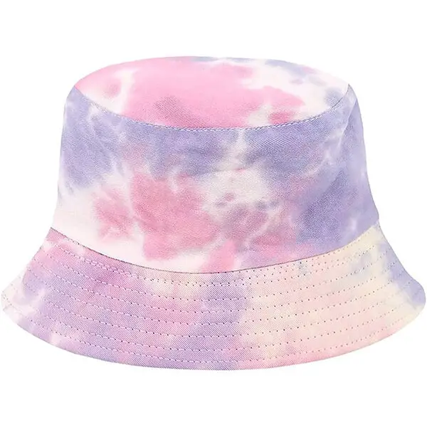Multicolored tie dye bucket hat