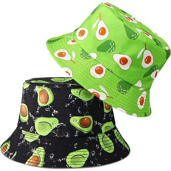 2 pcs avocado print reversible bucket hat