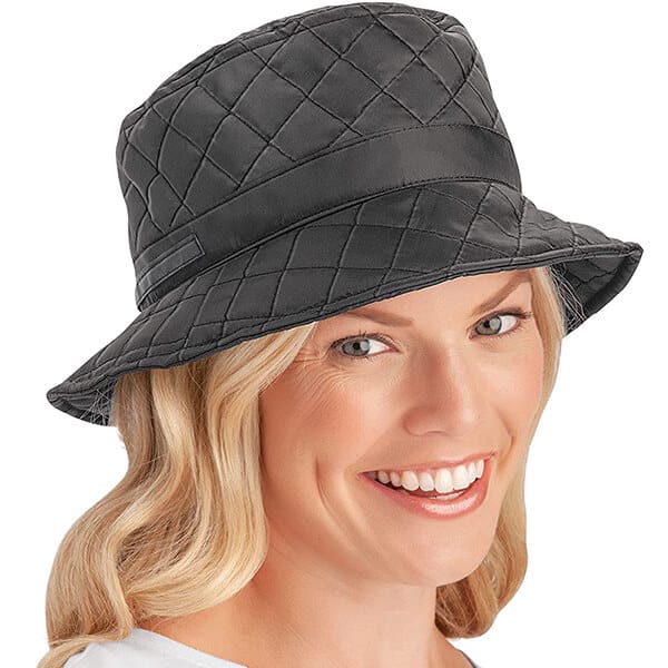 Quilted water resistant bucket hat