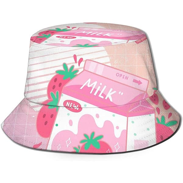 Strawberry milkshake unisex bucket hat