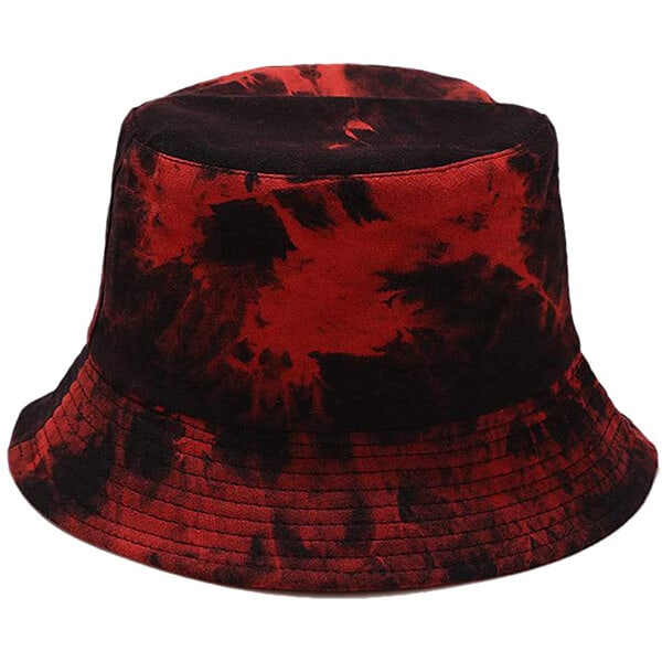 Red tie-dye bucket hat
