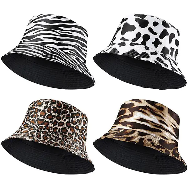 4 pieces animal pattern bucket hat