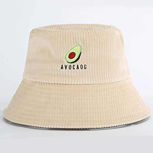 Avocado print corduroy bucket hat