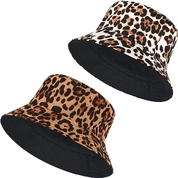 2 pieces leopard print bucket hat
