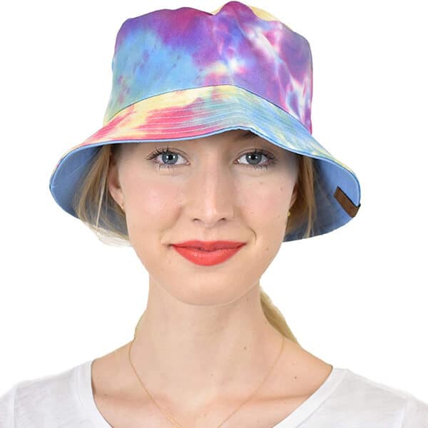 C.C. tie-dye reversible bucket hat