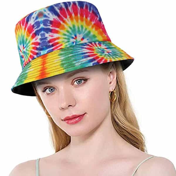 Double-side-wear tie dye bucket hat