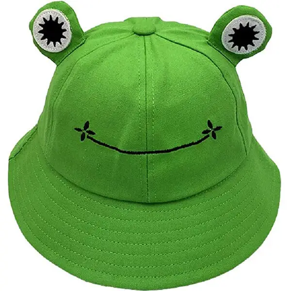Frog designed cotton bucket hat