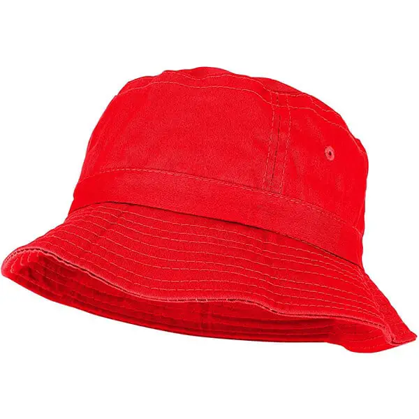 Pigment dyed red bucket hat