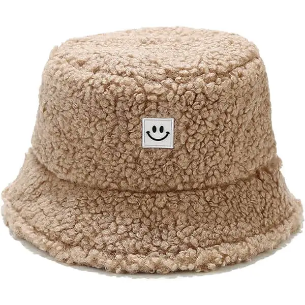 Winter plush bucket hat