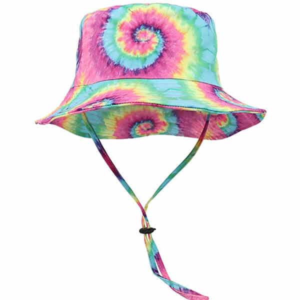 Tie dye bucket hat with string