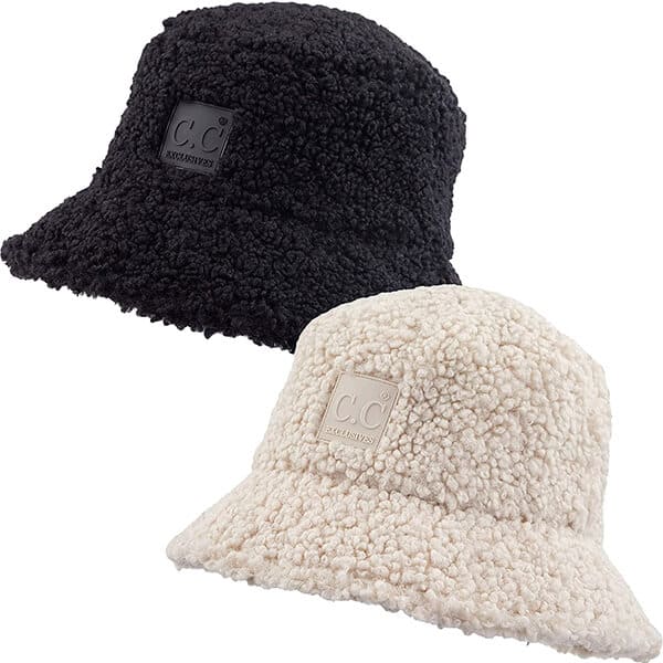 Fuzzy faux fur sherpa bucket hat