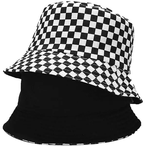 Unisex zebra print reversible bucket hat