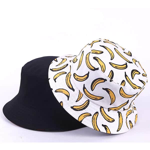 Funky fruit print reversible bucket hat