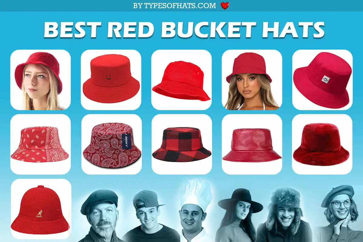 best red bucket hats