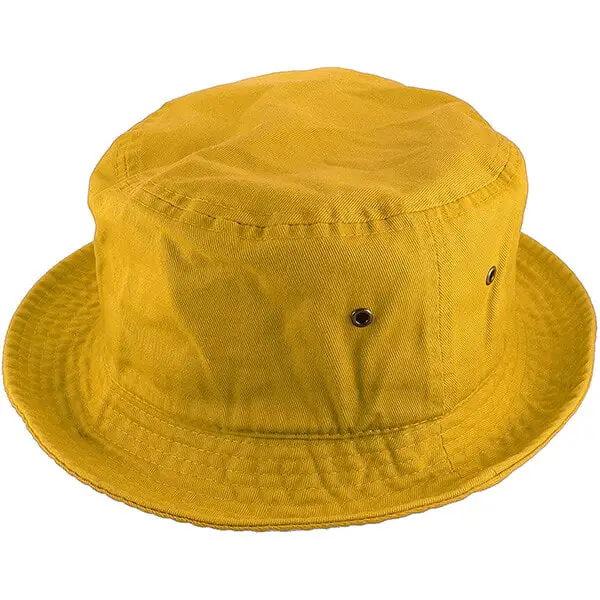 100% cotton yellow bucket hat