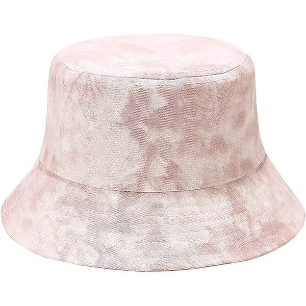 Tie-dye light pink bucket hat