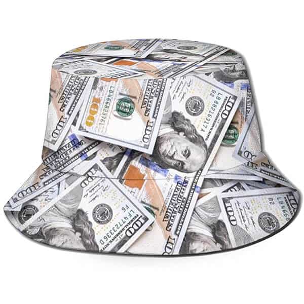 US dollars print bucket hat