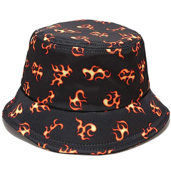 Flame pattern print bucket hat